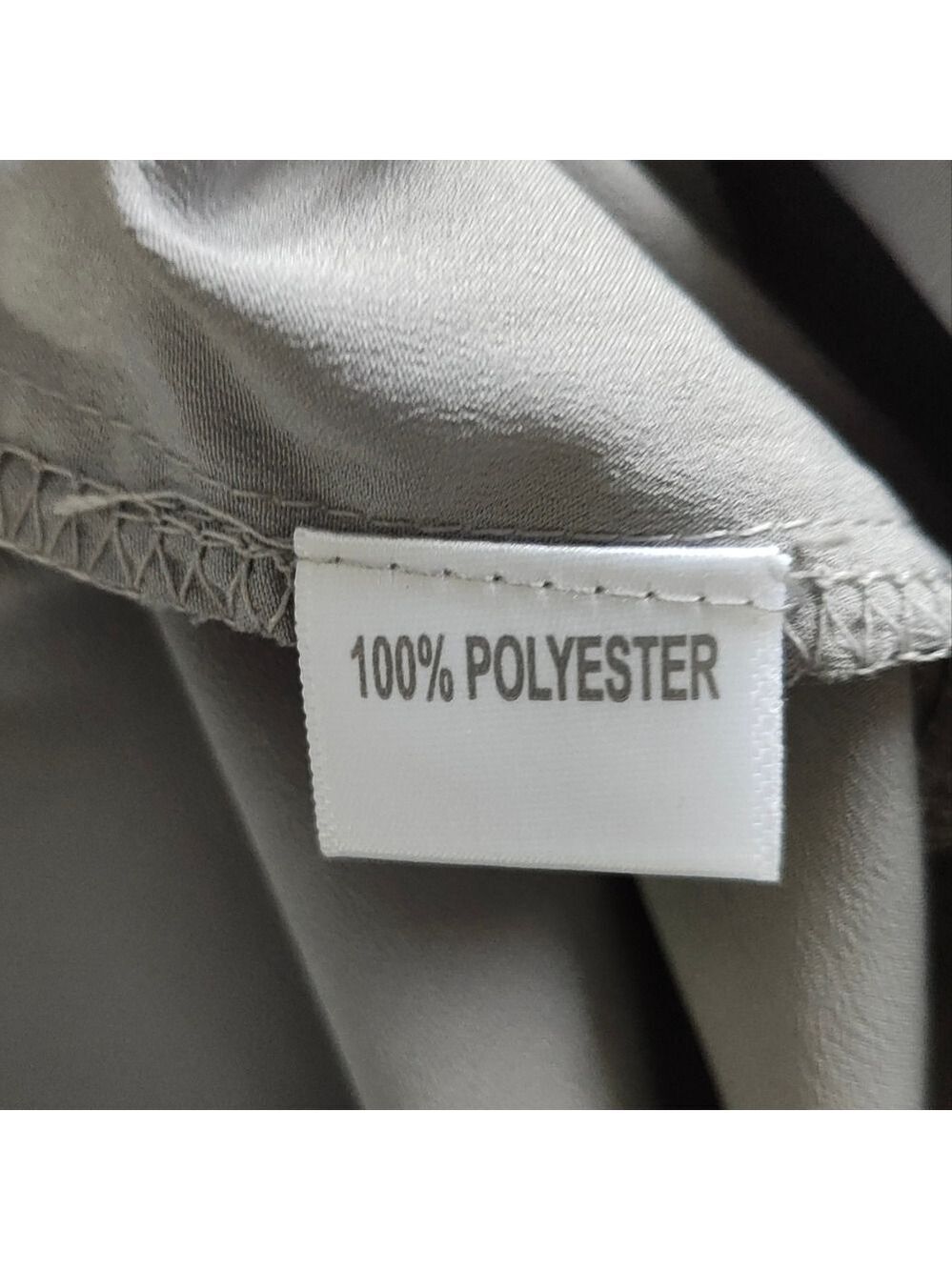 GRAY Silver Satin Mid Length Robe Size Large - Picture 9 of 9